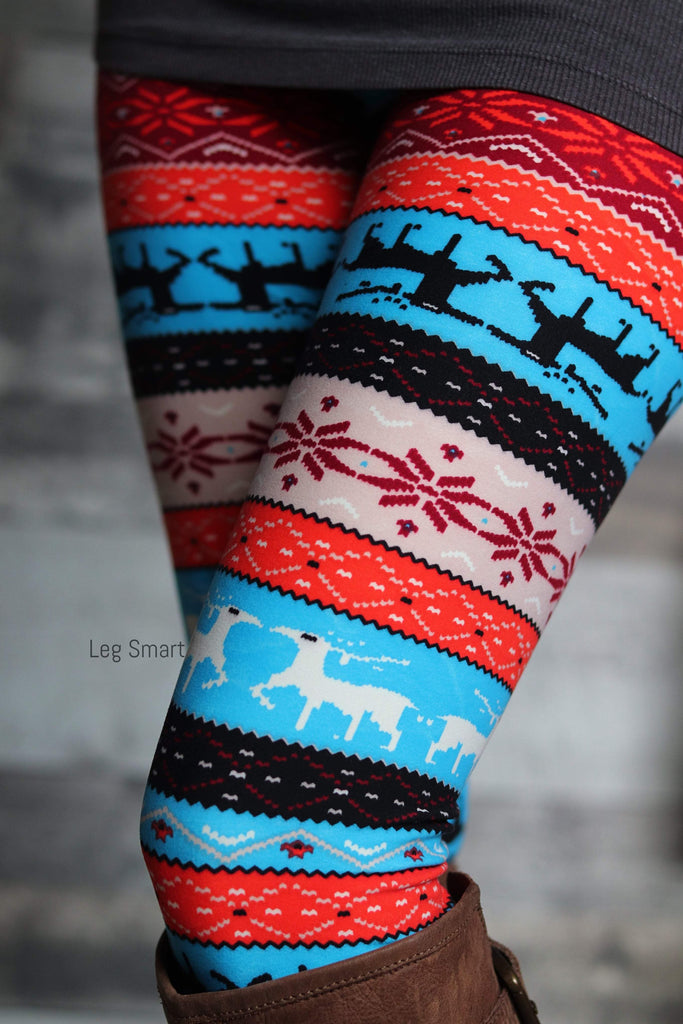 Christmas Leggings / Snowflakes Leggings / Rhinestone bling
