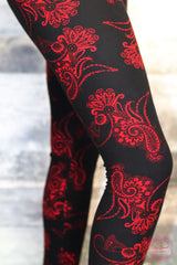 Scarlet Paisley Leggings