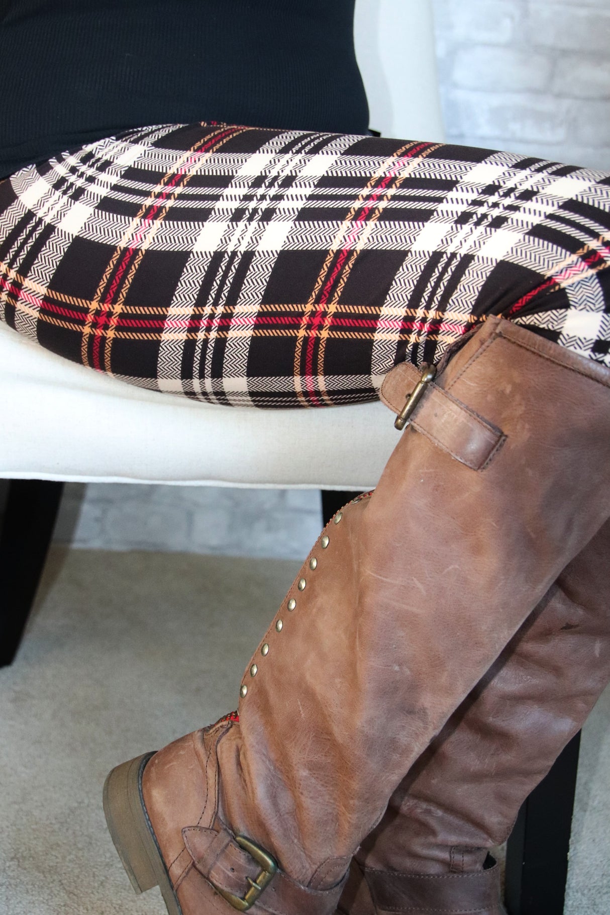 Caramel Plaid Perfection Leggings