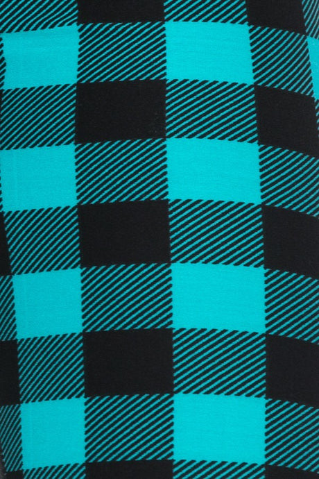 Teal Dream Buffalo Check Leggings