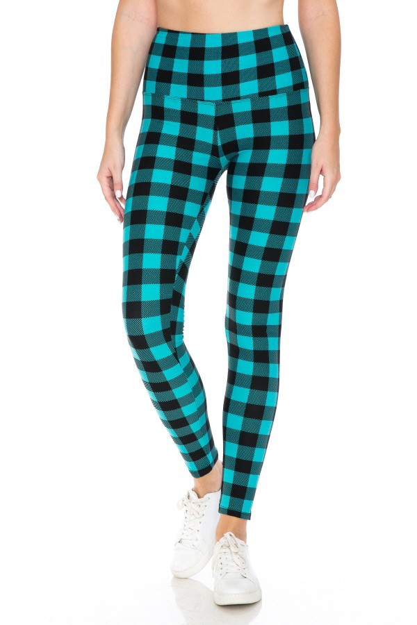 Teal Dream Buffalo Check Leggings