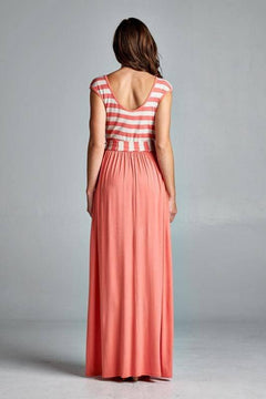 Coral Stripe Dress