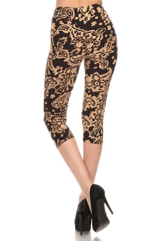 Legging capri damassé