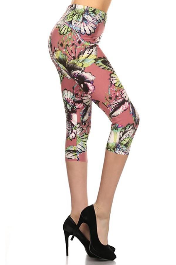 Activewear Capri Floral Leggings for Women for sale