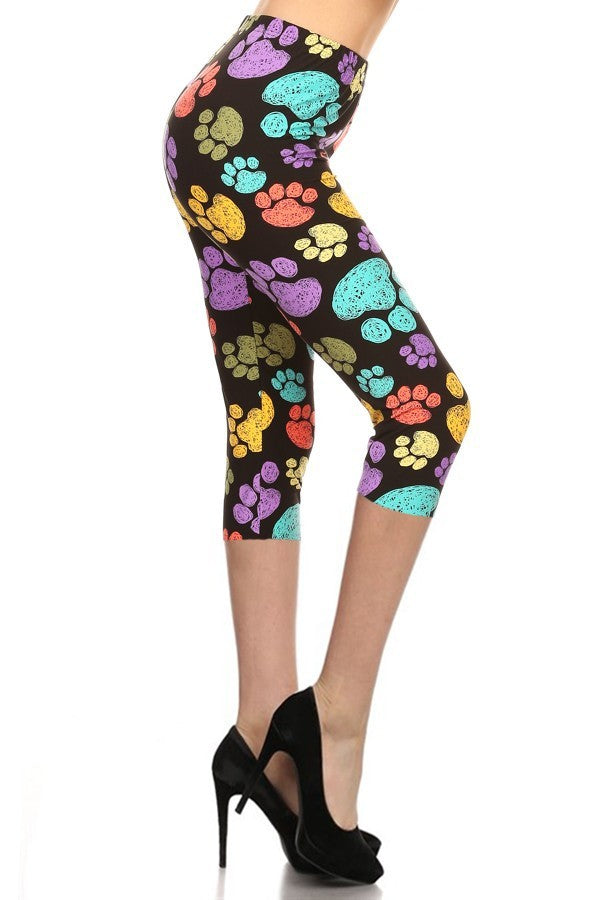 Pawsitively An Animal Lover Capri Leggings