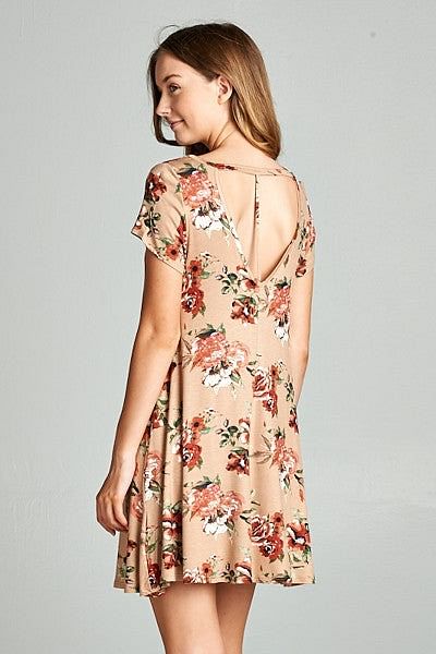 Floral Dress - Dust Rose