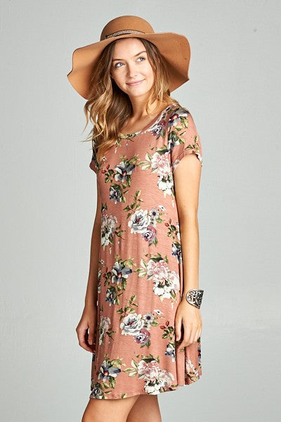 Floral Dress - Dust Rose