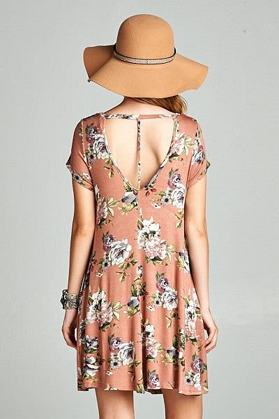 Floral Dress - Dust Rose