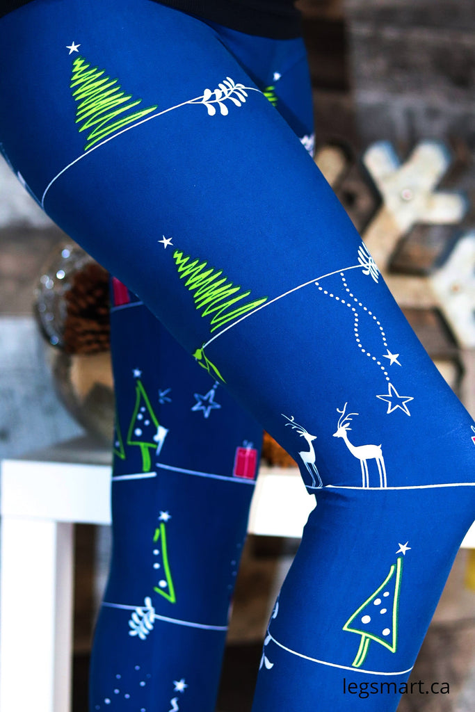 Christmas Leggings, Holiday Leggings, Womens Yoga Pants, Winter Snowflakes  Holiday Clothing, Polyester Spandex Leggings XS S M L XL Size 