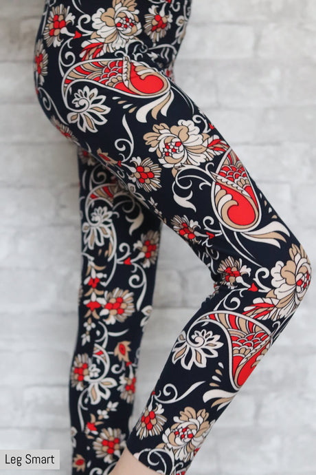 Navy Tapestry kids leggings