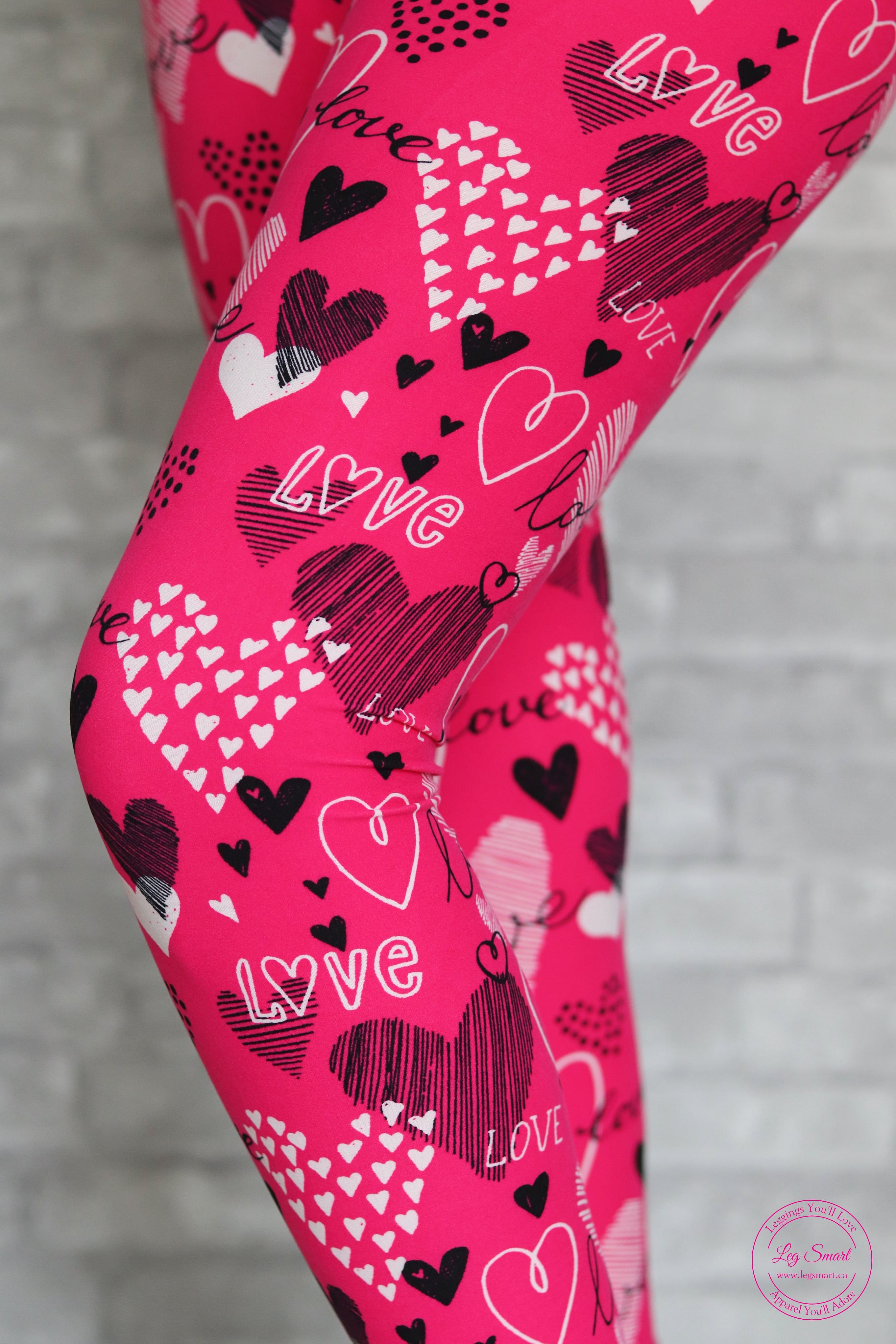 ketyyh-chn99 Valentines Day Knee Length Leggings Womens Fashionable Casual  Heart Print Leggings 