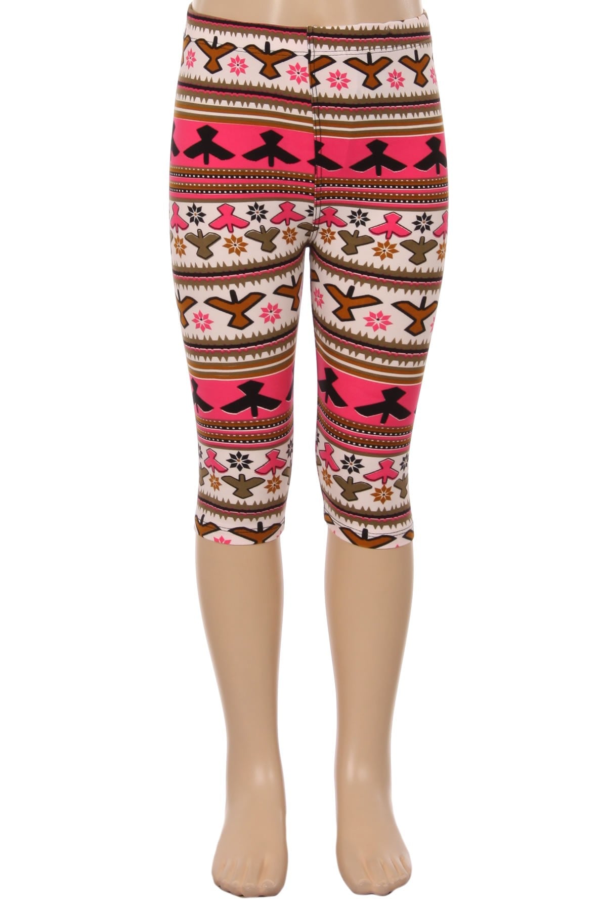 Girls pink cropped leggings