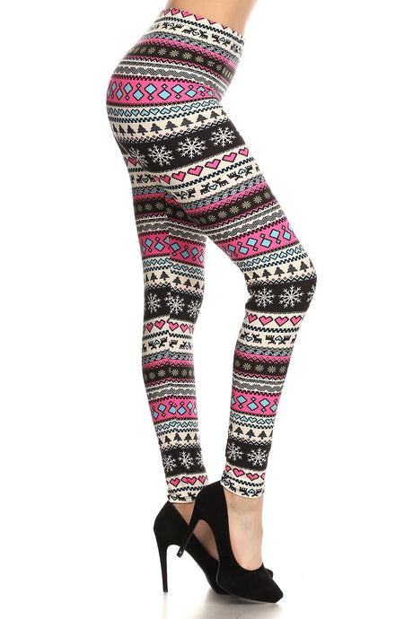 Legging de Noël coeur rose