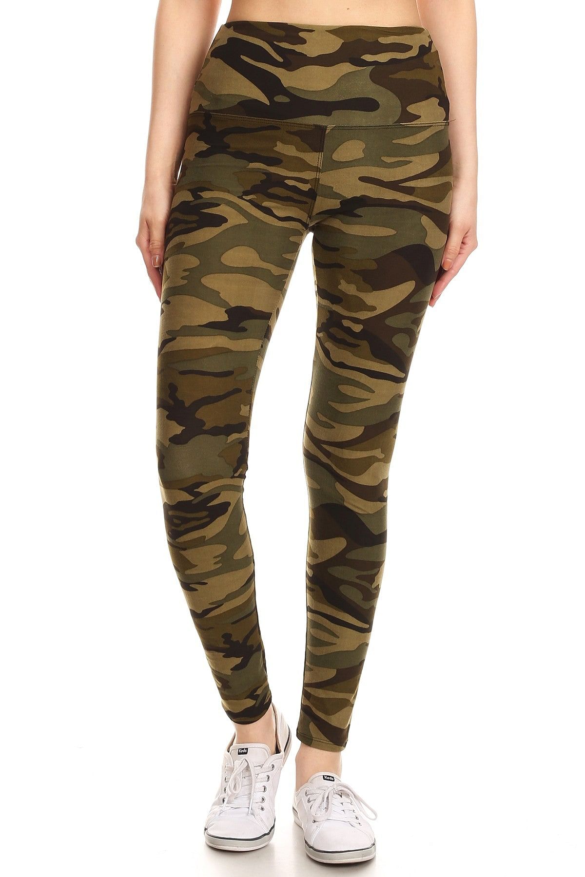 Wild Fable Leggings SIDE POCKETS Womens Workout Camo Green High Waisted,  LARGE 