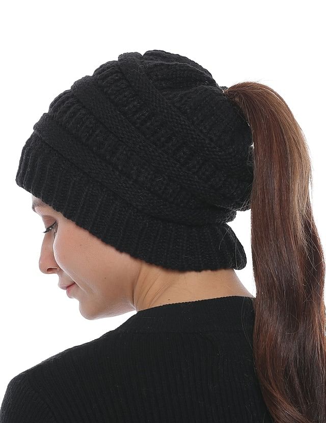 Messy Bun/Ponytail Hat - 4 Colours