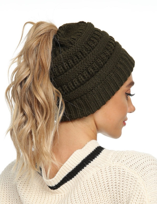 Messy Bun/Ponytail Hat - 4 Colours