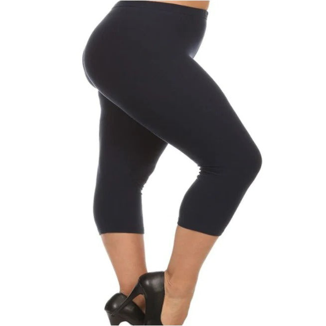 DESTTY Plus Size Leggings for Women Capri Leggings Stretchy Yoga Tights  Solid with Lace Trim Black+Black 1X : Clothing, Shoes & Jewelry 