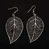 Leaf Earrings in Silver Plate