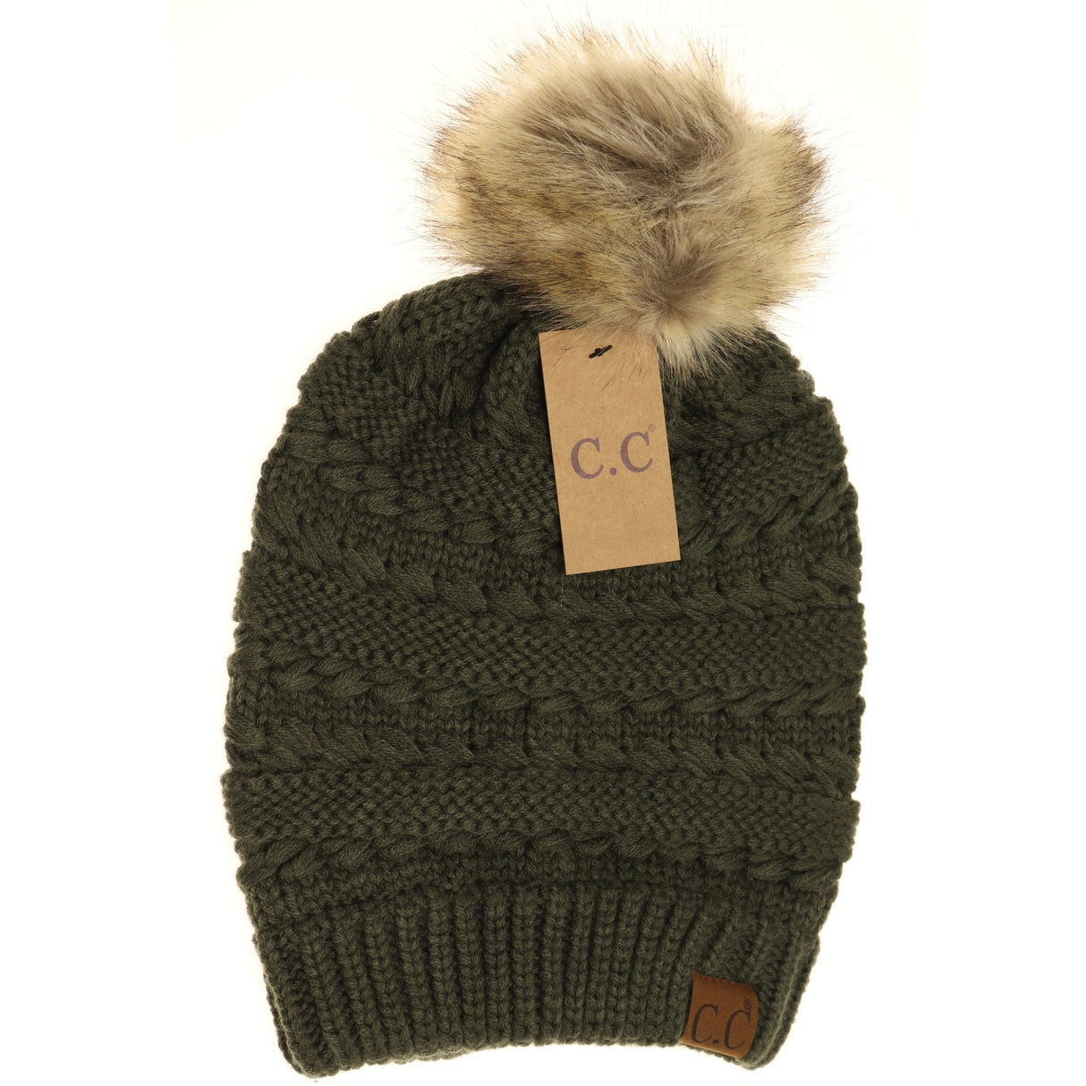 CC Whip Stitch Hat with Pom Pom (Various Colours)